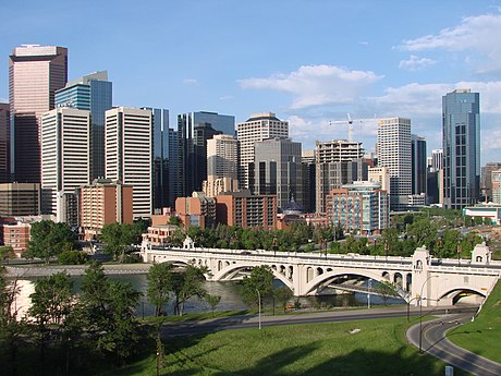 Le centre-ville de Calgary, la plus grande ville de l'Alberta