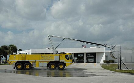 Dragon 1 of Palm Beach County Fire-Rescue at Palm Beach International Airport in West Palm Beach, Florida demonstrates use of its Snozzle.