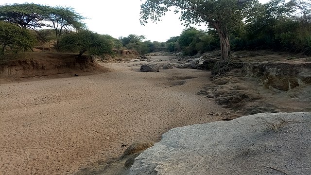 Dry river bed in Kitui County.