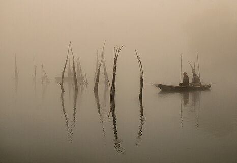 Fishing at Sunrise, National Park Fruška Gora, Serbia