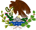 Escudo Nacional de los Estados Unidos Mexicanos adoptado por Decreto del 20 de Septiembre de 1916 y vigente hasta el 24 de Febrero de 1934