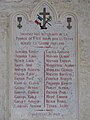 Plaque commémorative de la guerre 14-18 à l'intérieur de l'église de Faye-sur-Ardin