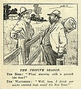 'The Festive Season', cartoon published in The Bulletin, 25 January 1902.