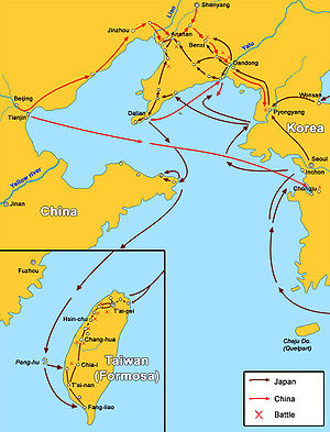 First Sino-Japanese War, major battles and troop movements