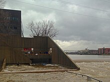 Flooding in Grand Rapids, 2013 Fish Ladder Grand Rapids 2013 flood.JPG