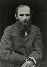 Dostoyevsky's novel The Brothers Karamazov influenced the episode's writing. Fjodor Michailowitsch Dostojewski.jpg