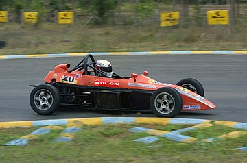 Formula LGB Swift single seater racing car of Mohammed Aaqib at Kari Motor Speedway track in Coimbatore Formula LGB Swift of B.Vijaykumar.jpg