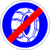 End of snow chains zone