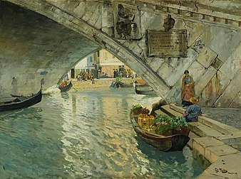 Sous le pont du Rialto de Venise