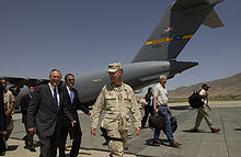 independently Rumsfeld, Khalizad, & Barno, 2004. Gen Barno.jpg