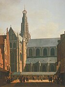 based on: The Smedestraat with a View of the Grote Markt and St Bavo's Church, Haarlem, Holland 