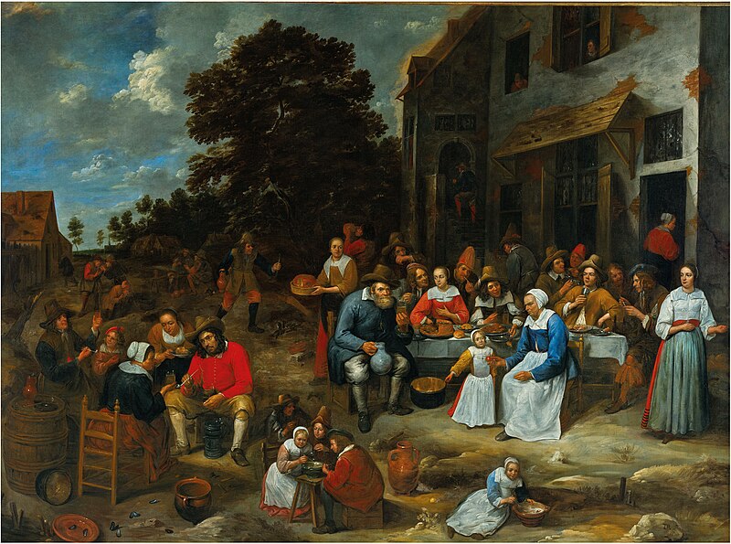 File:Gillis van Tilborgh - A company feasting outside a tavern.jpg