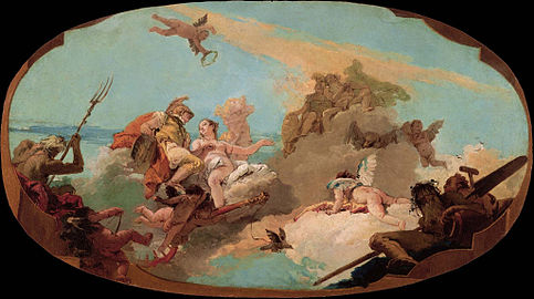 L'Apothéose de l'amiral Vettor Pisani, modèle à l'huile, vers 1743, Giambattista Tiepolo, musée national de l'art occidental, Tokyo[3].