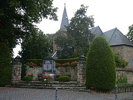 Church with a cenotaph