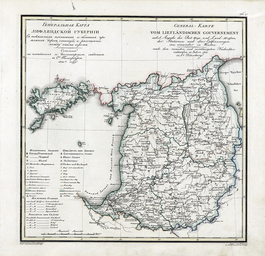 General map of the Livonian Governorate