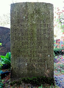 Grabstein für Hans Freundt, Friedhof Ohlsdorf