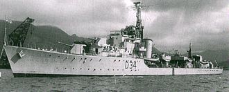 Cockade at Sasebo, Japan, in July 1950. HMS Cockade (D34) at Sasebo in July 1950.jpg