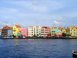 The Handelskade, the harbour of Willemstad, Curaçao