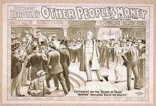 A Russell - Morgan lithograph advertising performances of Edward Owings Towne's Other People's Money Hennessy Leroyle's Other people's money from Hoyt's Theater, New York - by E.O. Towne. LCCN2014636673.jpg