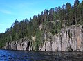 Hiidenvuori cliff rising from the waters of Virmajärvi