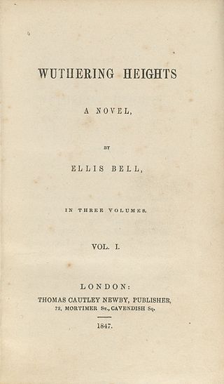 <i>Wuthering Heights</i> 1847 novel by Emily Brontë