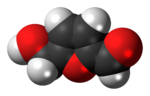 Thumbnail for File:Hydroxymethylfurfural 3D spacefill.png