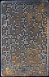 IBM 026 character generator code plate detail showing dot matrix printing pattern IBM26 WirePlate TieClip.jpg