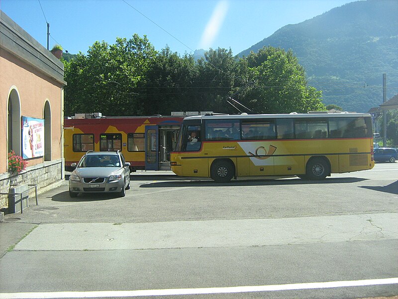 File:Integration of two modes of public transport at Bex, Switzerland.jpg