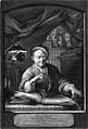Johann Jakob Ridinger (Sohn des Johann Elias Ridinger): Bildnis des Johann Elias Ridinger, wie er bei der Lampe zeichnet, Schabkunstblatt. 39,2 x 26,7 cm