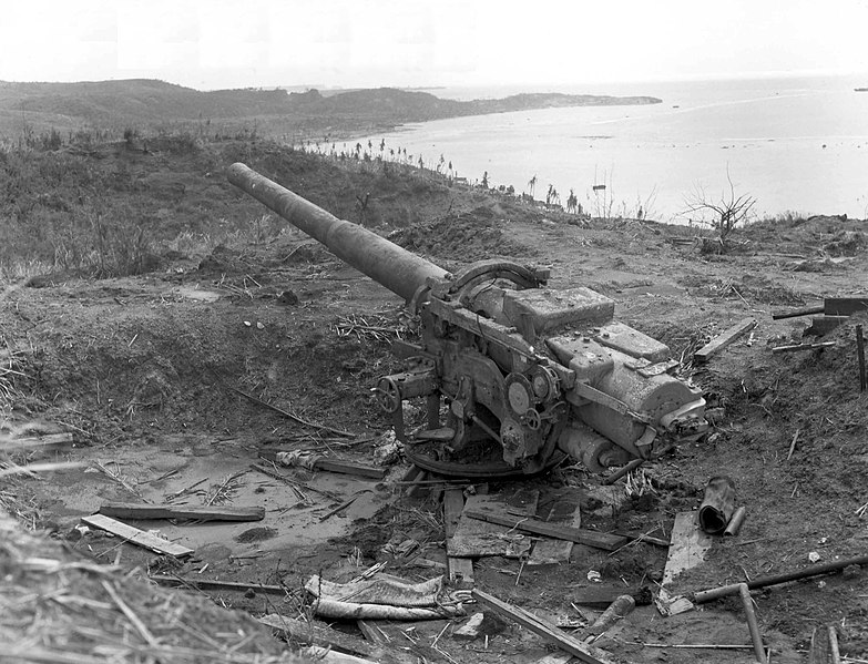 File:Japanese three-gun six-inch battery - Guam.jpg