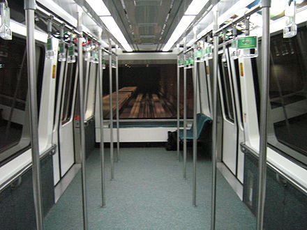 Interior of one of the robotically driven Aerotrains