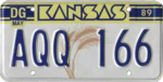 Kansas license plate, 1989.png