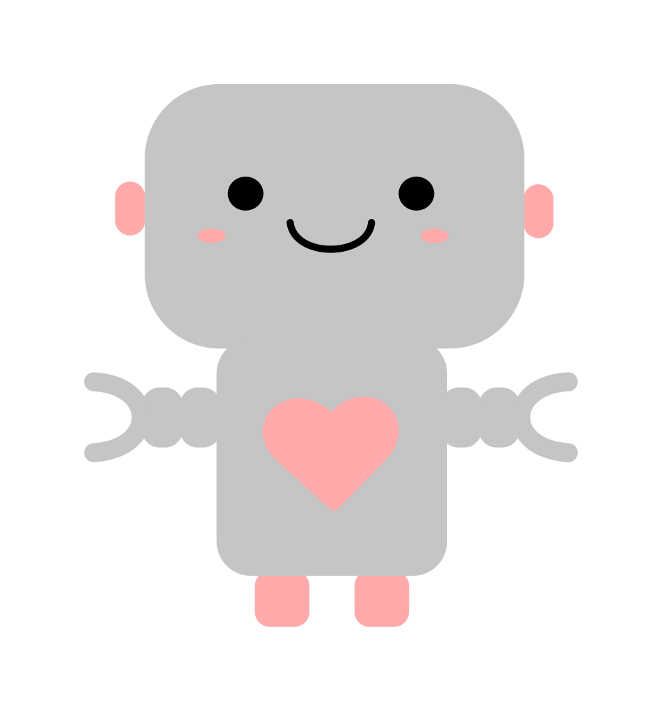 Download File Kawaii Robot With Heart Clipart Svg Wikimedia Commons