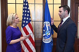 Kevin McAleenan being sworn in as acting DHS Secretary