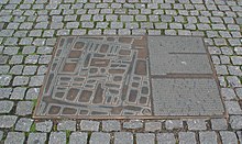 Plan of the Jewish quarter on Rathausplatz Koeln-Altstadt-Mikwe3-Gedenktafel-P1010155.JPG