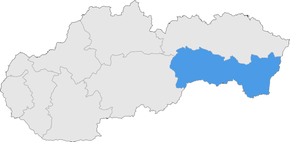 Poziția regiunii Košický kraj