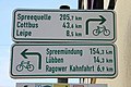 Ausschilderung des Spreeradweges in Lübbenau