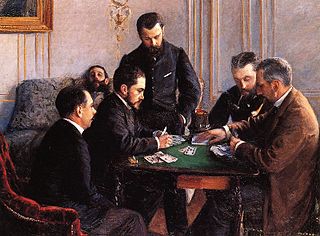 <i>The Bezique Game</i> Painting by Gustave Caillebotte