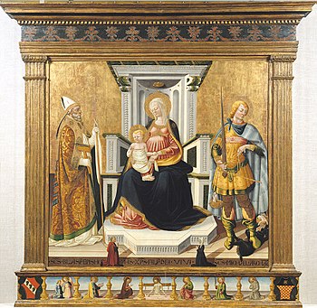 La Vierge et l Enfant avec saint Michel et saint Blaise - Neri di Bicci.jpg