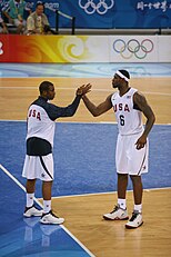 LeBron James giving dap at the 2008 Summer Olympics in Beijing, China Lebrone James Doin a Funny Lil Handshake - Beijing 2008 Olympics (2752036933).jpg