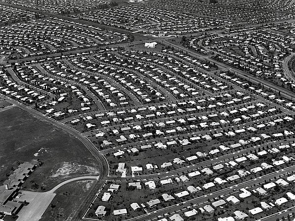 Aerial view of Levittown, c. 1959