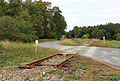 Čeština: Opravovaný železniční přejezd u vesnice Hleďsebe, části Lhotky English: Level crossing by Hleďsebe, part of Lhotka, Czech Republic.