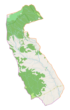 Mapa konturowa gminy Lipnica Wielka, na dole po prawej znajduje się punkt z opisem „Lipnica Wielka”
