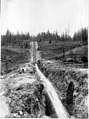 Long section of steel pipe newly laid near Dunlap Canyon, south of Seattle, November 5, 1899 (SPWS 417).jpg