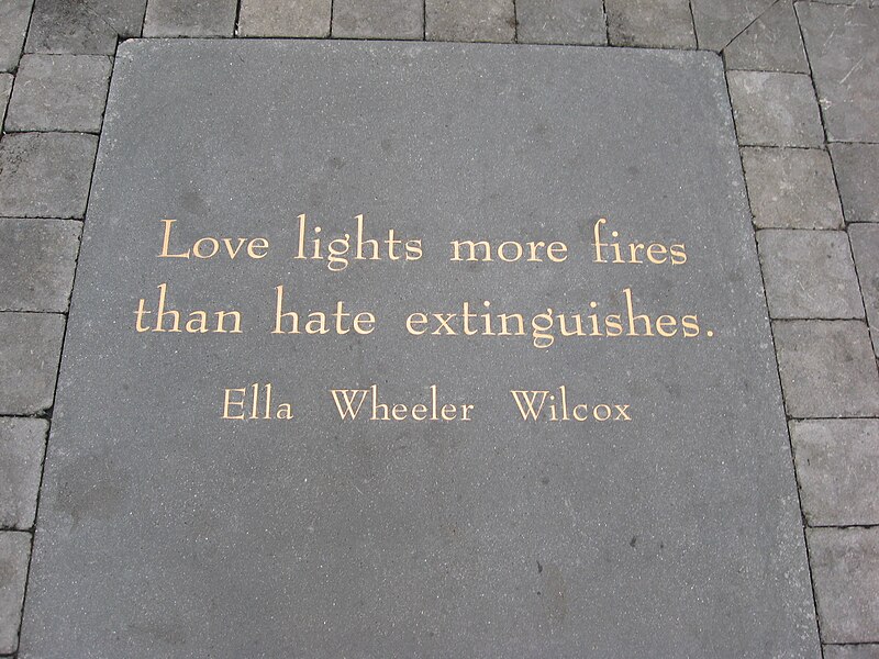 File:Love lights more fires than hate extinguishes by Ella Wheeler Wilcox - Jack Kerouac Alley.jpg