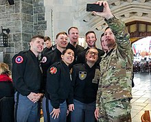Lieutenant General Wesley takes a photo with United States Military Academy cadets after a discussion on Multi-Domain Operations LtGen Eric Wesley with West Point cadets.jpeg