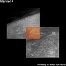 Mosaic of frames 1 & 2. The Martian atmosphere is visible over the planet's limb.