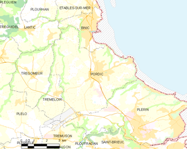 Mapa obce Pordic