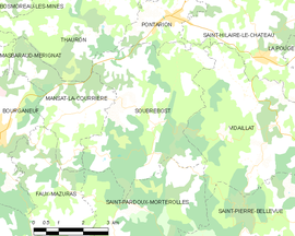 Mapa obce Soubrebost