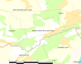 Mapa obce Sainte-Geneviève-lès-Gasny